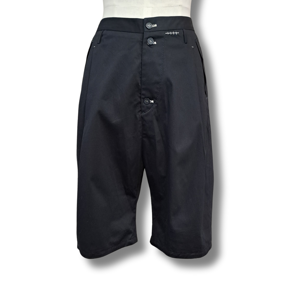 Umit Unal - Black Linen Shorts - Front View
