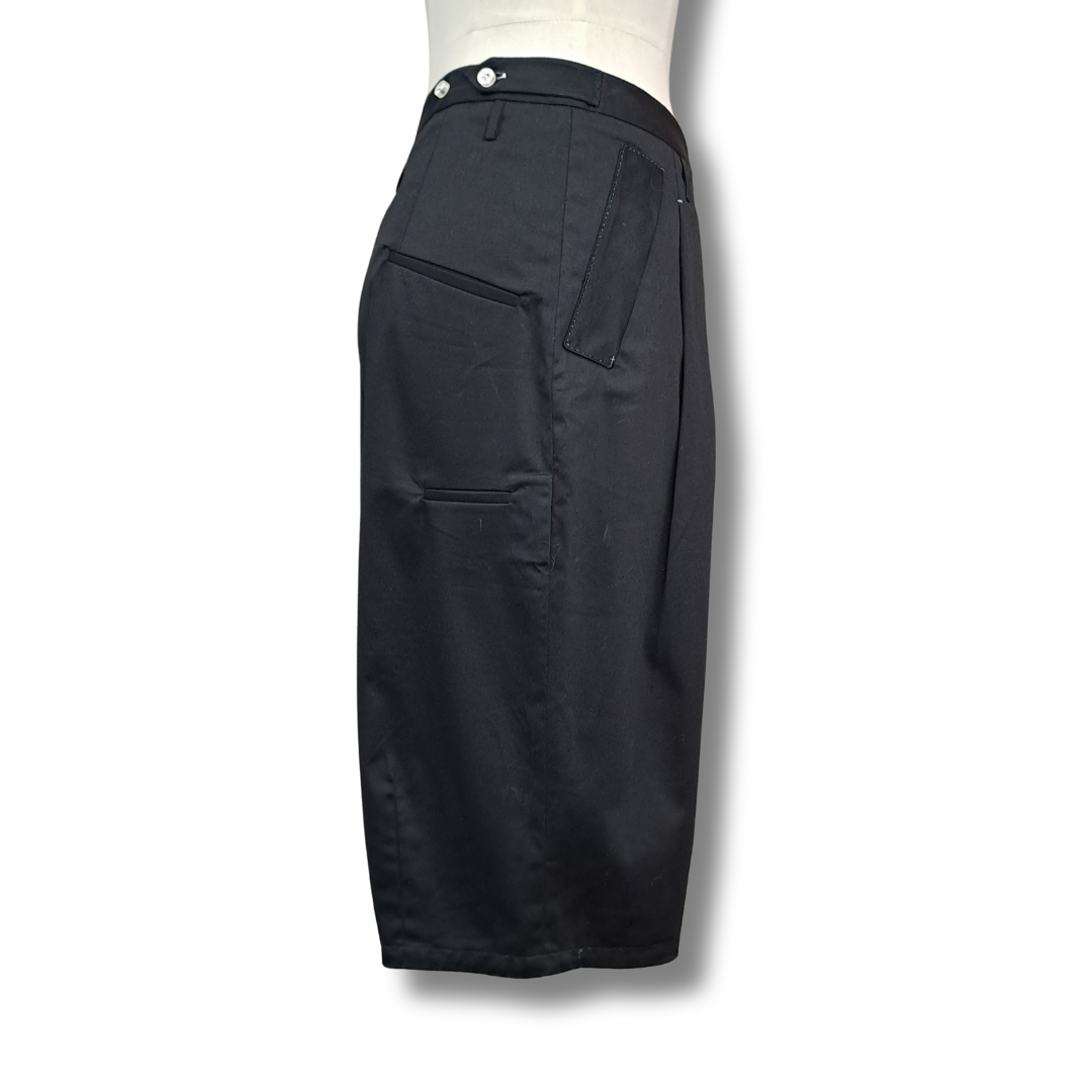 Umit Unal - Black Linen Shorts - Side View