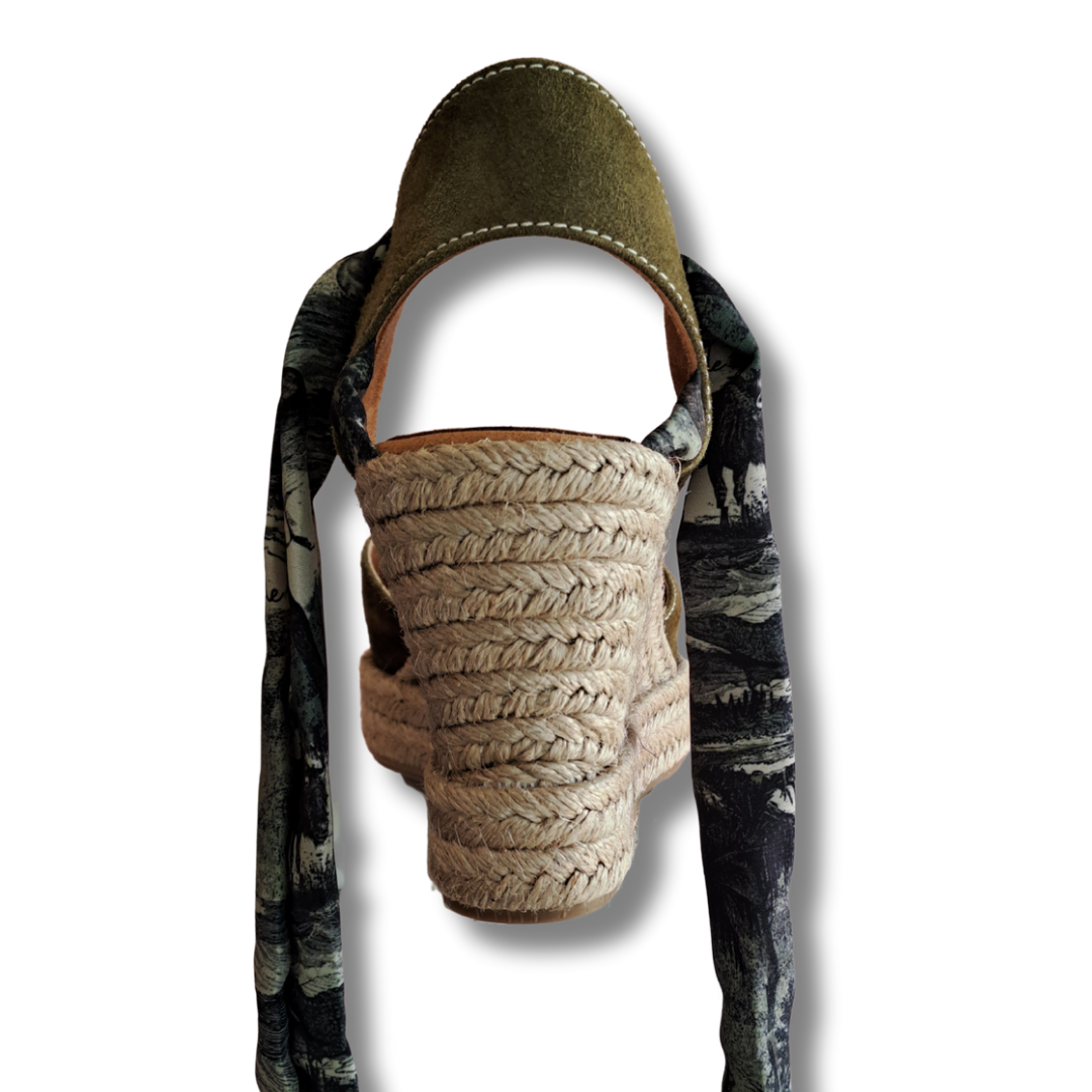 Unisa - Woven Heeled Sandals - Rear View