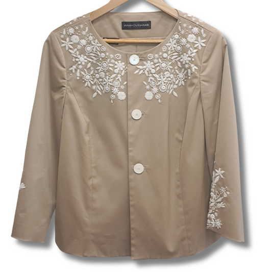 Dana Buchman Embroidered Cotton Jacket Front