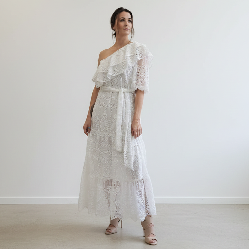 Ministry Of Style - Splendour Embroidery One Shoulder Dress - Size 12