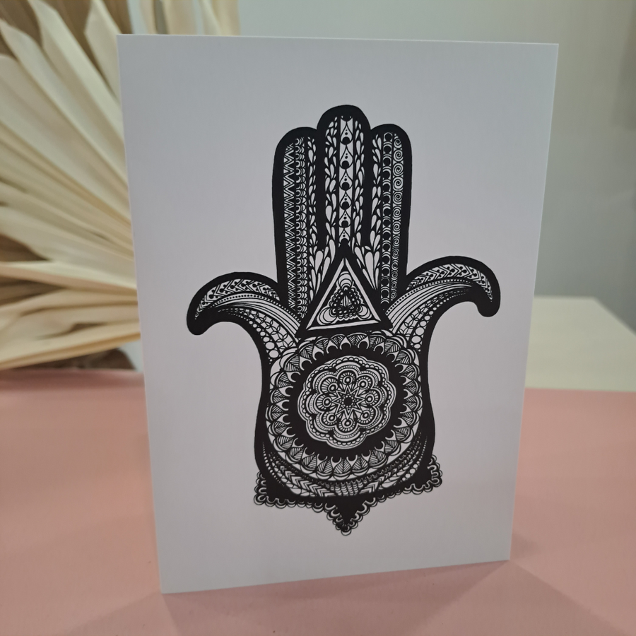 Lizzy McNaught Art - Hamsa Hand-  Greeting Card