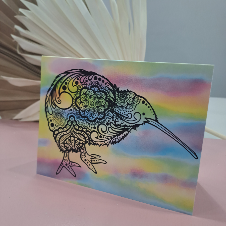 Lizzy McNaught Art - Kiwi In Colour - Greeting Card