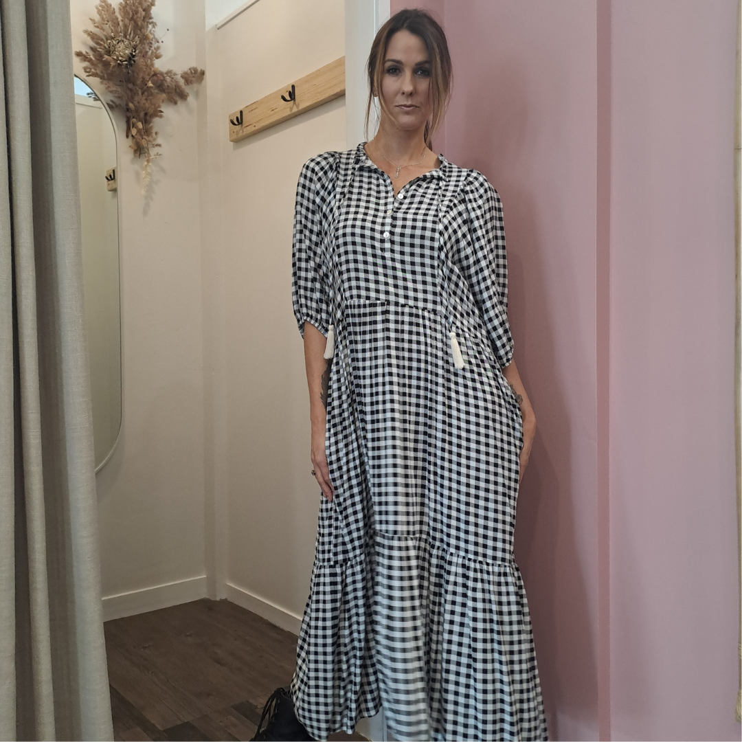 San Jose - Gingham Maxi Dress - Size S