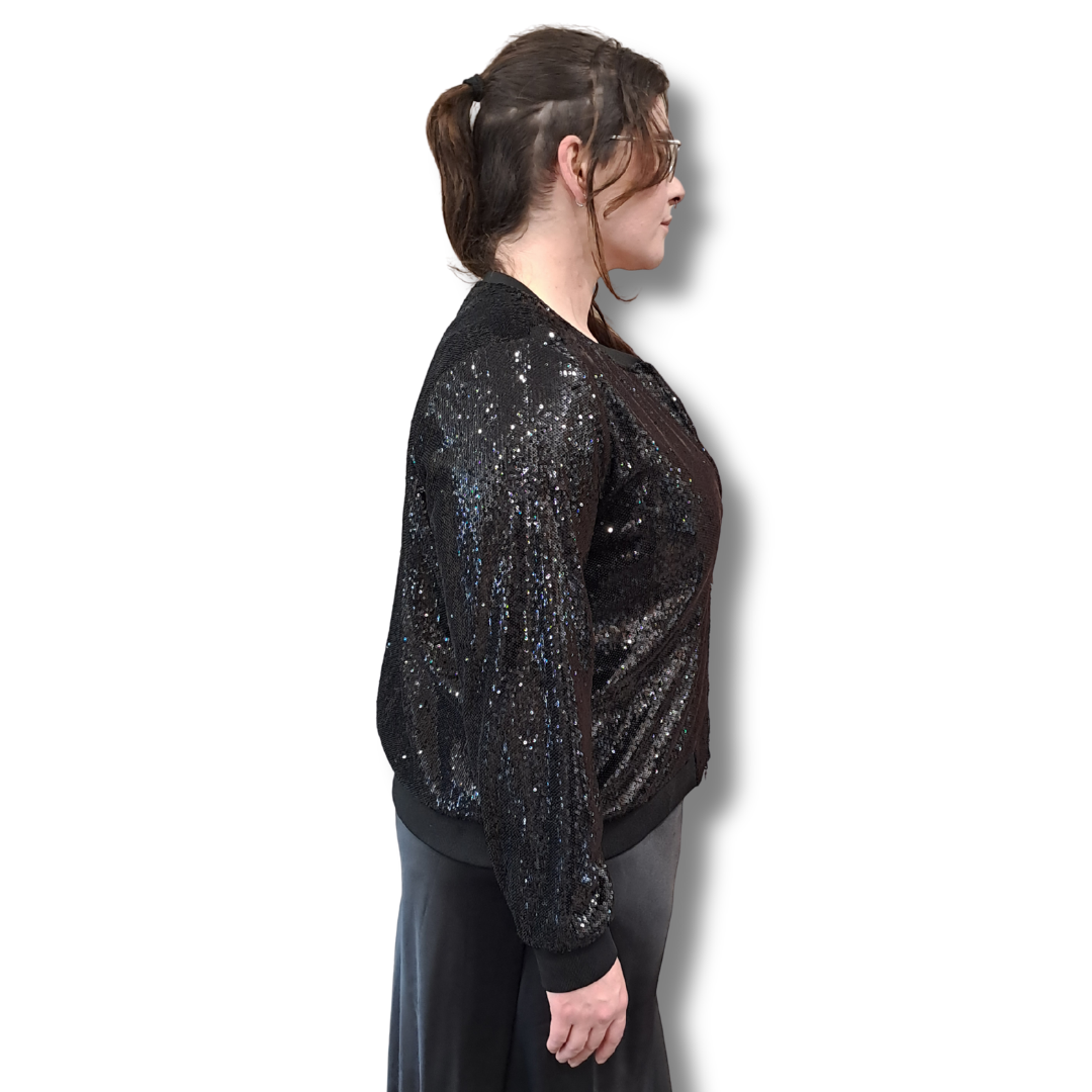 Virtuelle - Sequin Bomber Jacket - Side View
