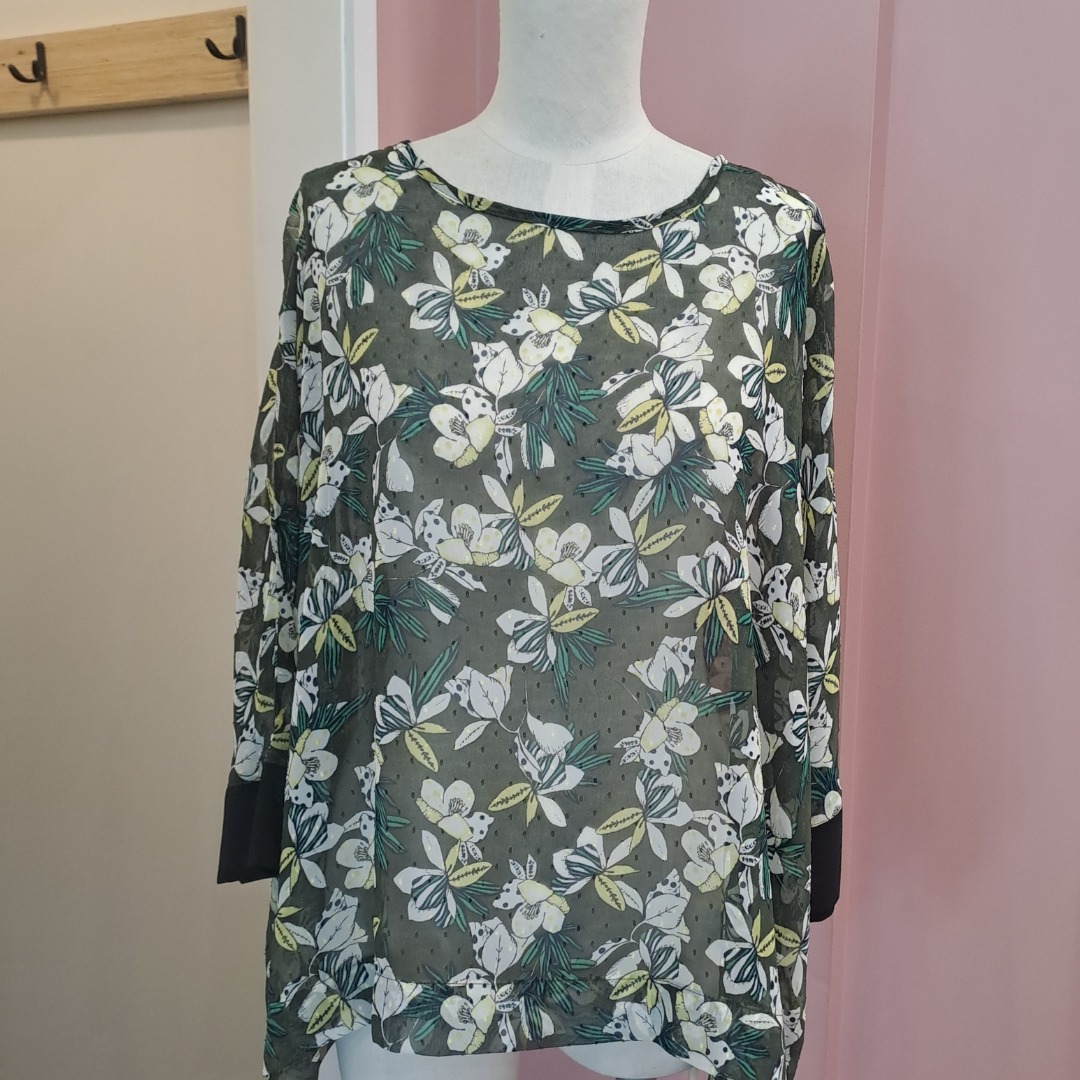 Whitemouse - Sheer Floral Top - Front View