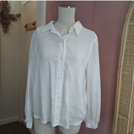 Workshop - White Linen Shirt - Size S