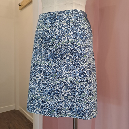 Scintilla - Floral Blue Print Skirt - Size 10