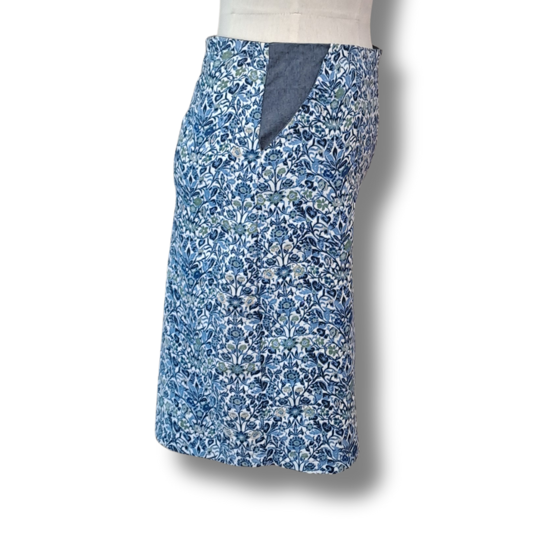 Scintilla - Floral Blue Print Skirt - Size 10